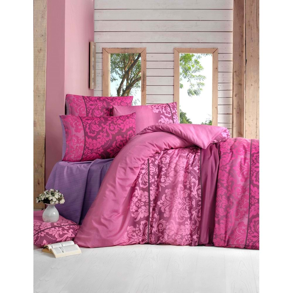 Komfort Home Tek Kişilik Polycotton Nevresim Takımı (Öykü Bordo)