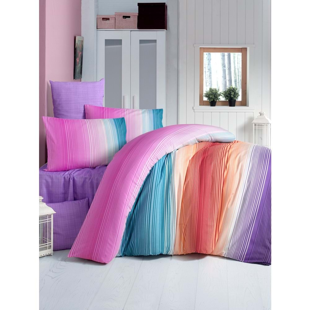 Komfort Home Çift Kişilik Polycotton Nevresim Takımı (Rainbow)