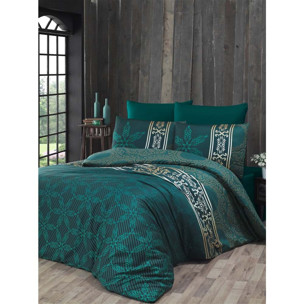 Komfort Home Tek Kişilik Exclusive Deluxe Saten Nevresim Takımı (Green)