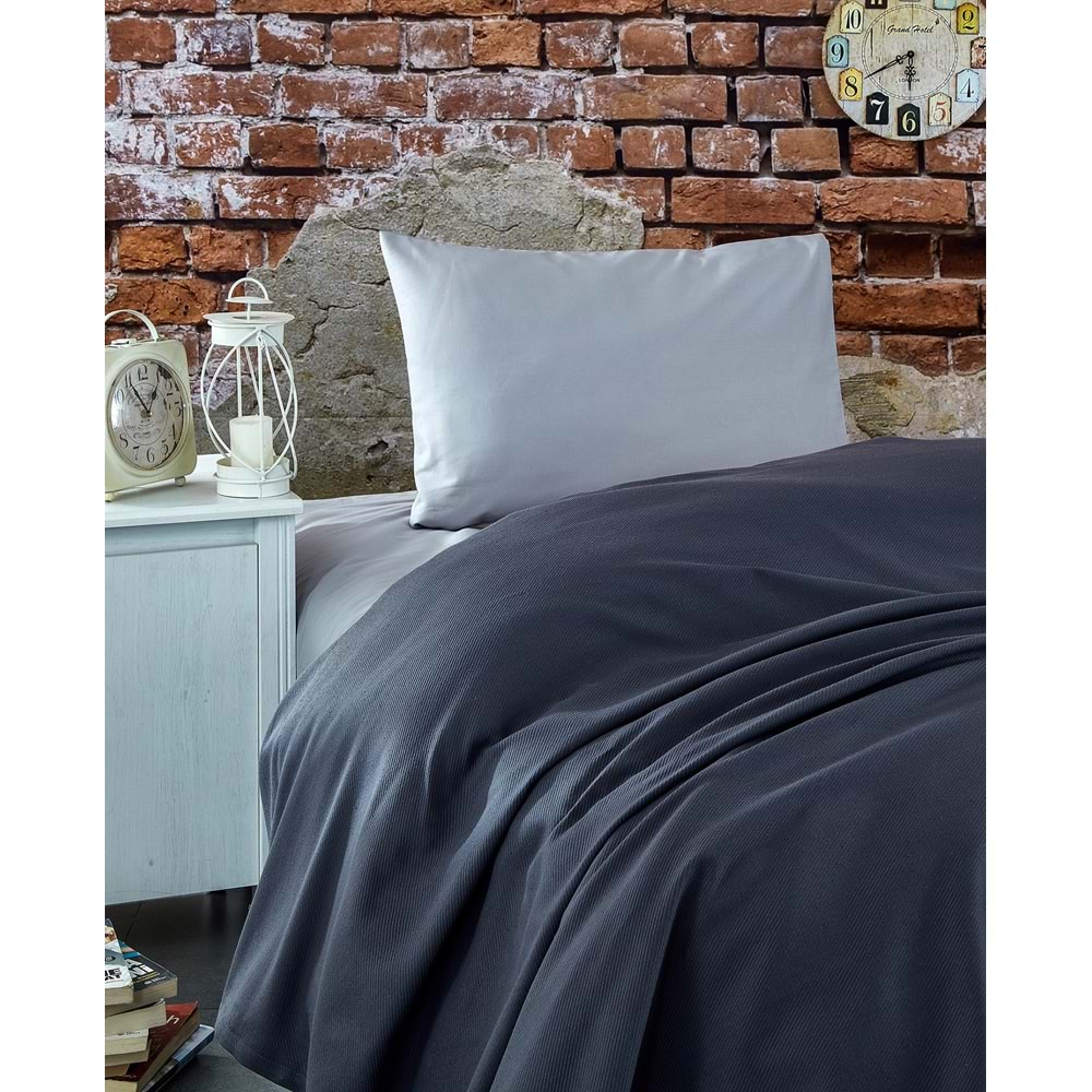 Komfort Home Tek Kişilik Ranforce Pike Takımı / Antrasit