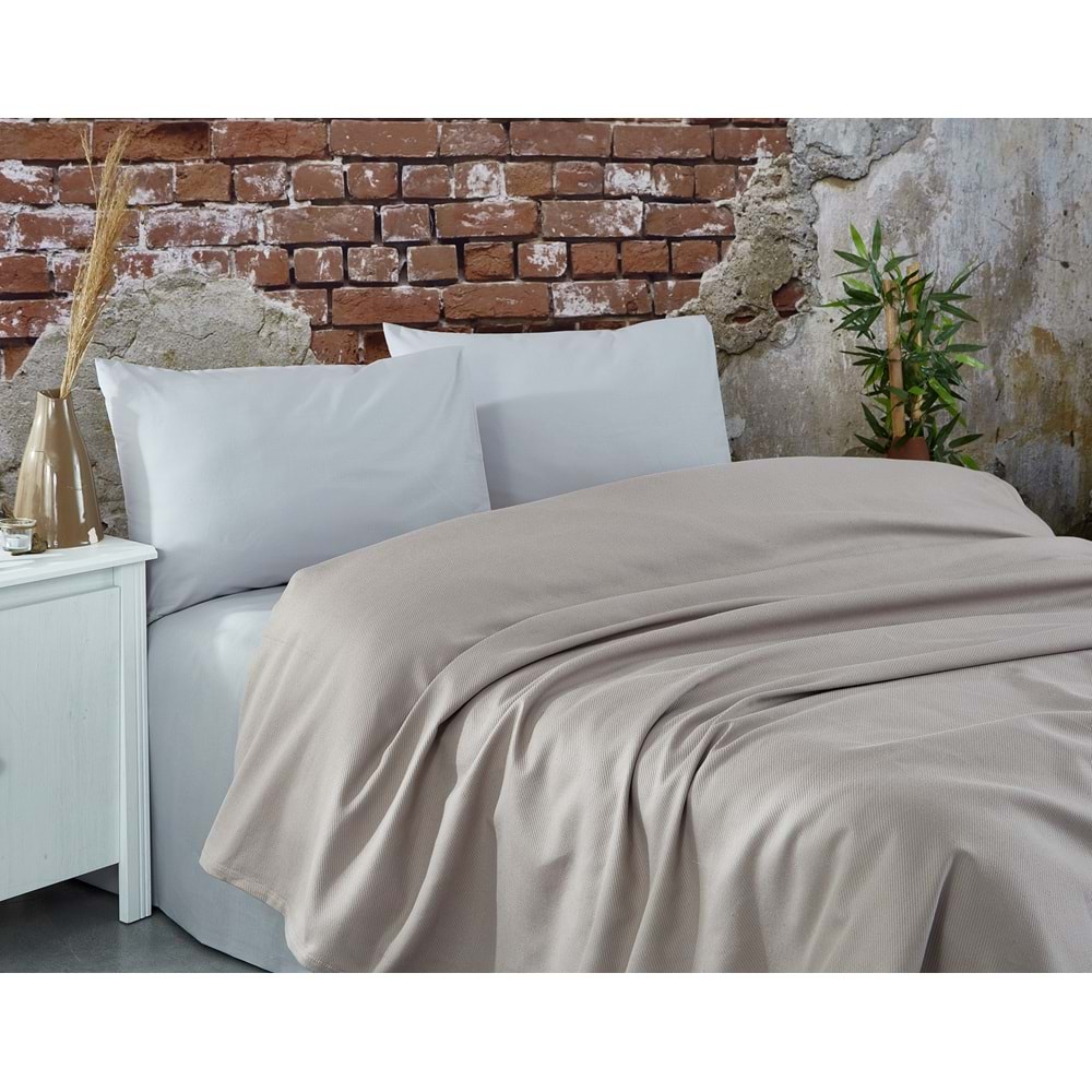 Komfort Home Çift Kişilik Ranforce %100 Pamuk Pike / Sütlü Kahve