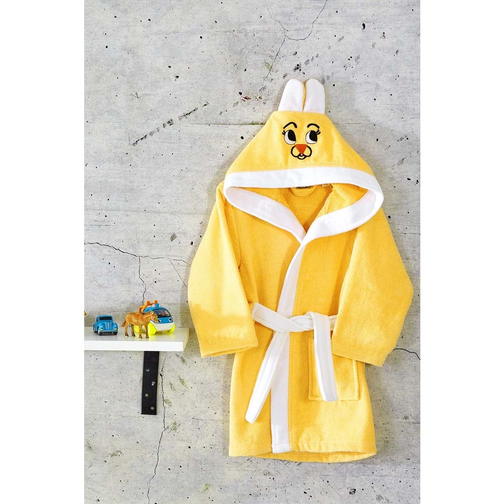 Komfort Home Kapşonlu %100 Pamuklu Çocuk Bornoz / 3-4 Yaş
