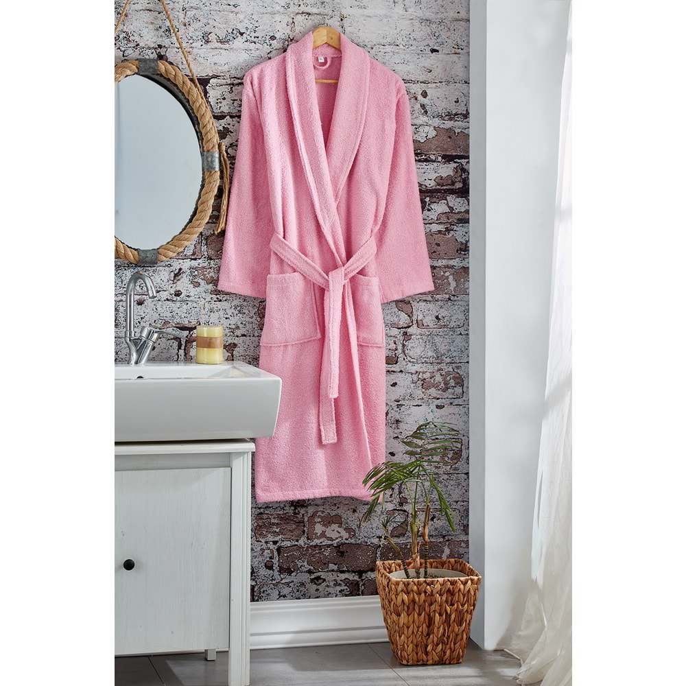 Komfort Home Pamuklu Bornoz - S Beden - Pembe
