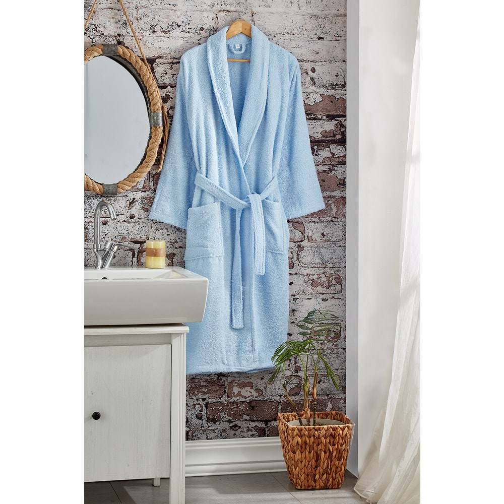 Komfort Home Pamuklu Bornoz - L Beden - Mavi