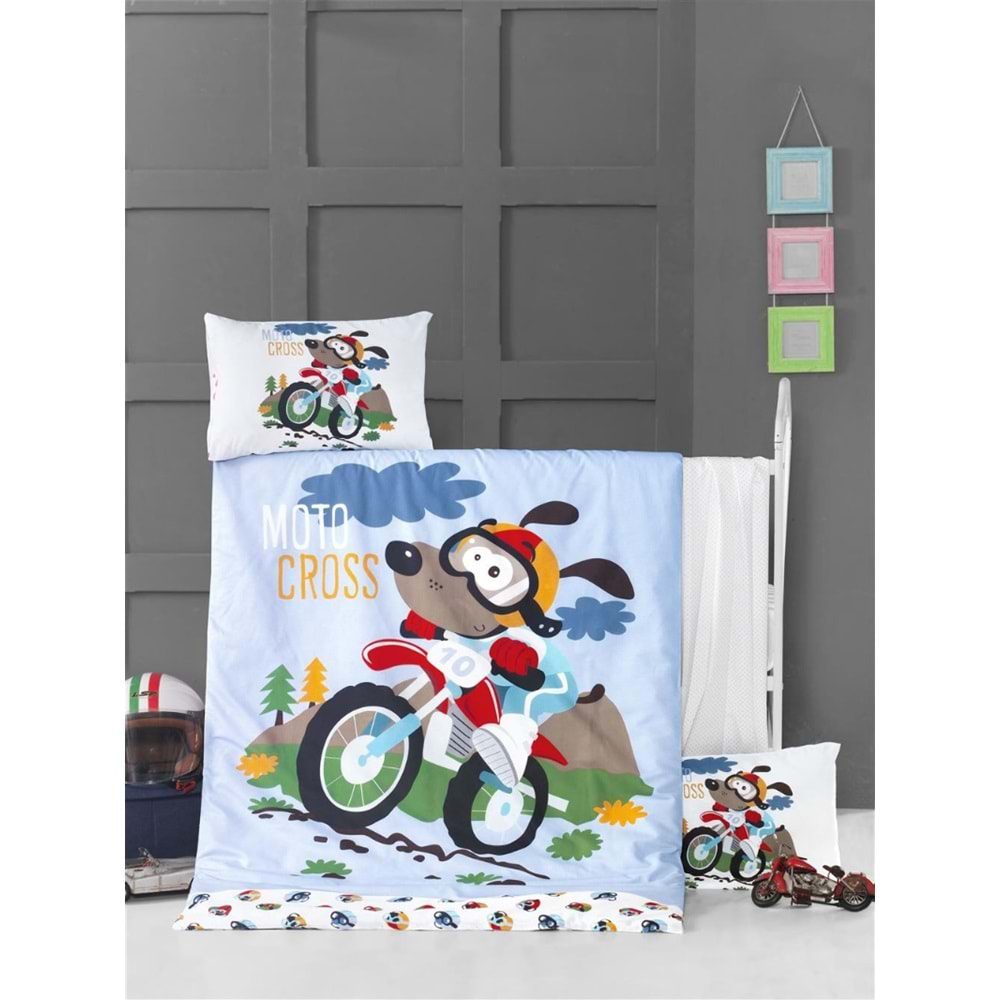 Komfort Home Bebek Uyku Seti %100 Pamuk / Moto Cross