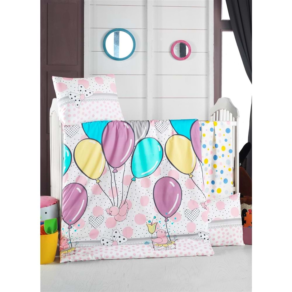 Komfort Home Bebek Uyku Seti %100 Pamuk / Balloons