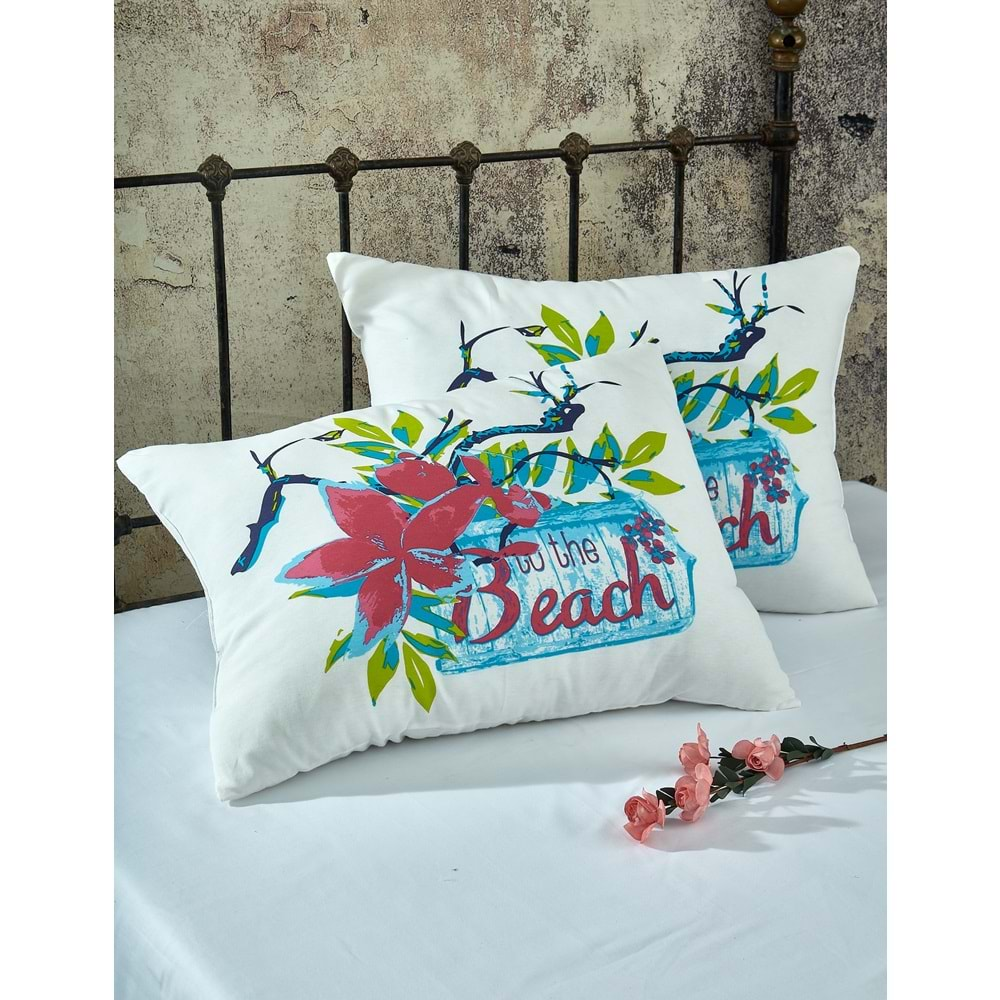 Komfort Home Baskılı Pamuklu Silikon Dolgulu Yastık 50x70 CM /1 Adet