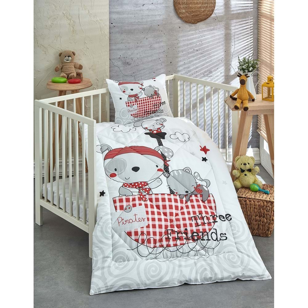 Komfort Home %100 Pamuk Kumaş Bebek Yorgan + Yastık Seti - CORSAN