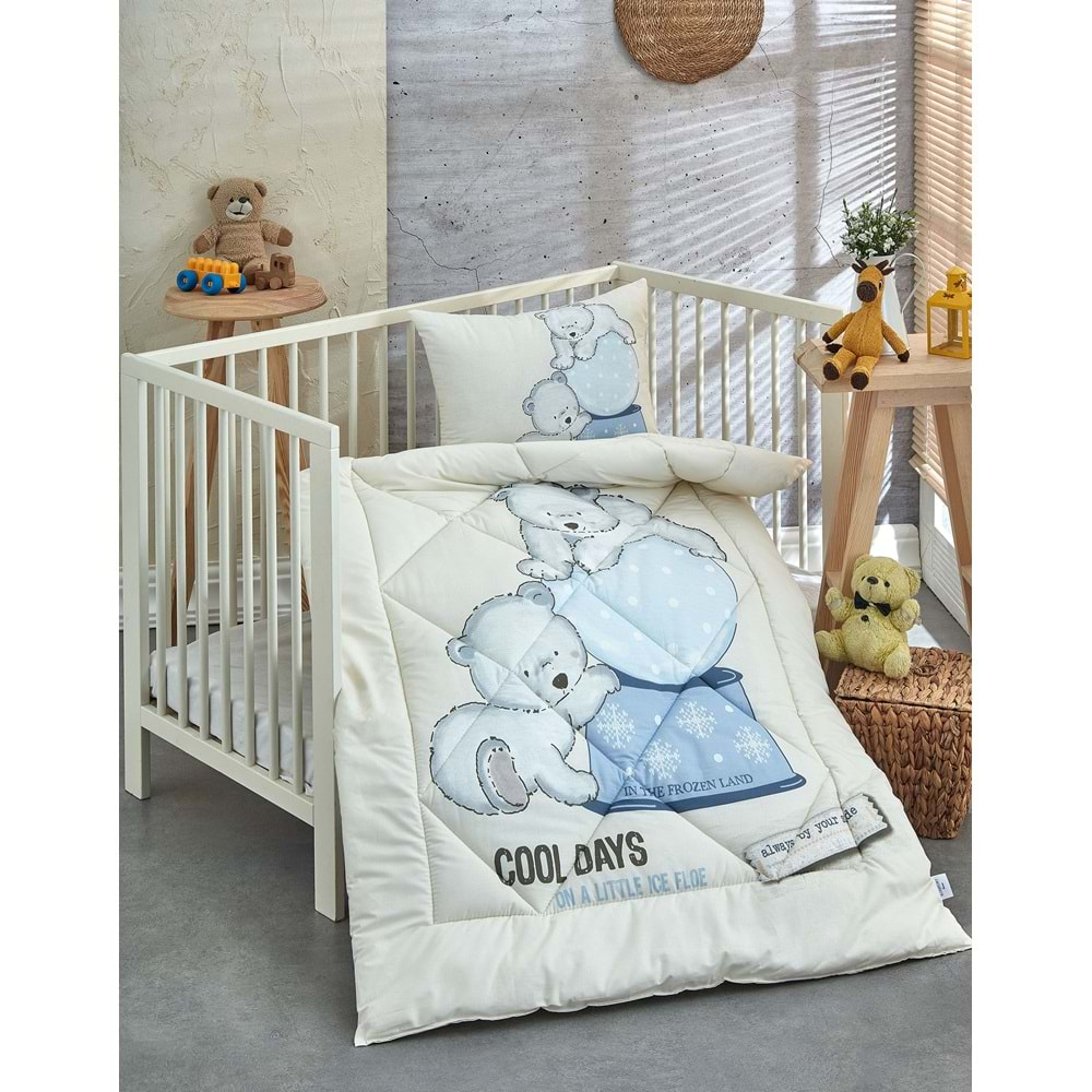 Komfort Home %100 Pamuk Kumaş Bebek Yorgan + Yastık Seti - FROZEN