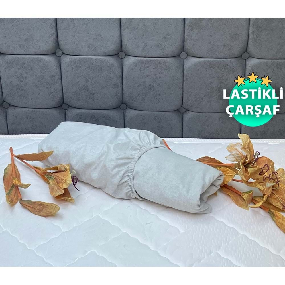 Komfort Home İpliği Boyalı Pamuk Kumaş Lastikli Çarşaflar (Yüksekliği 40 Cm) - Tüm Ebatlar - GRİ - 140x200 CM