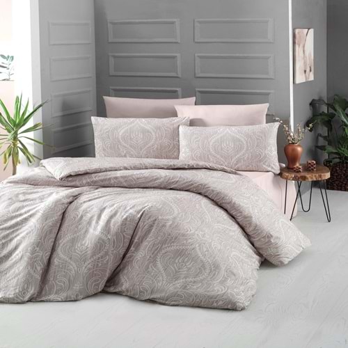 Komfort Home Tek Kişilik Ranforce Nevresim Takımı (Ornament Cream)