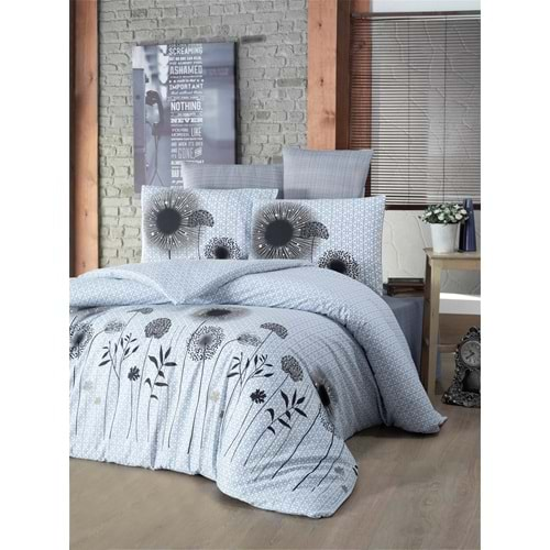 Komfort Home Çift Kişilik Polycotton Nevresim Takımı (White Black)