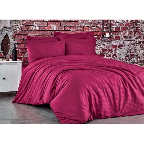 Komfort Home Çift Kişilik Çizgili Pamuk Saten Nevresim Takımı