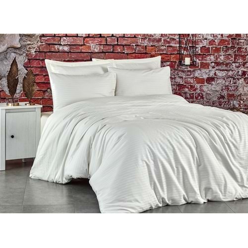 Komfort Home Çift Kişilik Çizgili Pamuk Saten Nevresim Takımı