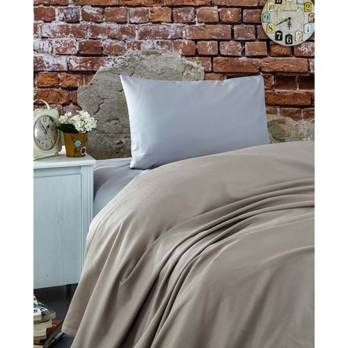 Komfort Home Tek Kişilik Ranforce %100 Pamuk Pike / S. Kahve
