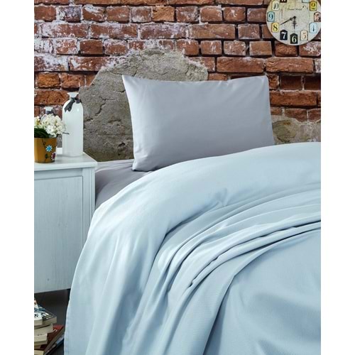 Komfort Home Tek Kişilik Ranforce %100 Pamuk Pike / Açık Gri