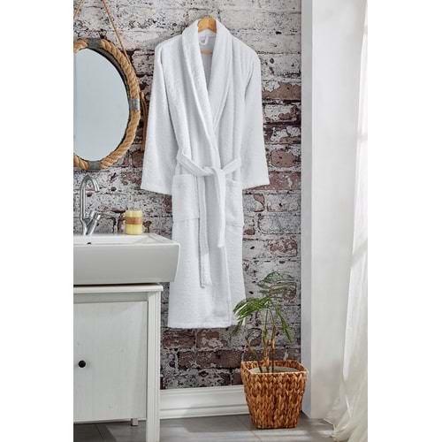 Komfort Home Pamuklu Bornoz - L Beden - Beyaz