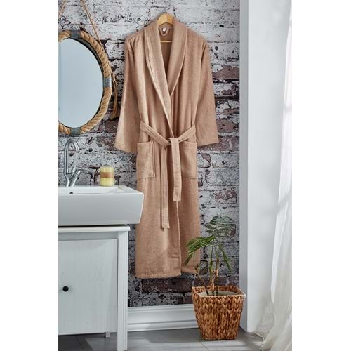 Komfort Home Pamuklu Bornoz - L Beden - Kahverengi
