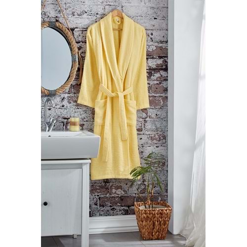 Komfort Home Pamuklu Bornoz - L Beden - Sarı