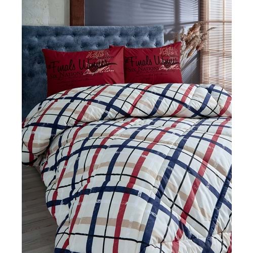 Komfort Home Tek Kişilik Baskılı Pamuklu Silikon Yorgan + Yastık / P1