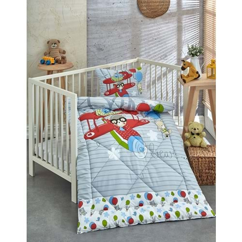 Komfort Home Ranforce Bebek Yorgan Seti %100 Pamuk / V12