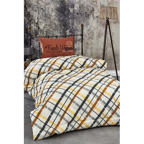 Komfort Home Tek Kişilik Baskılı Pamuklu Silikon Yorgan + Yastık / P19