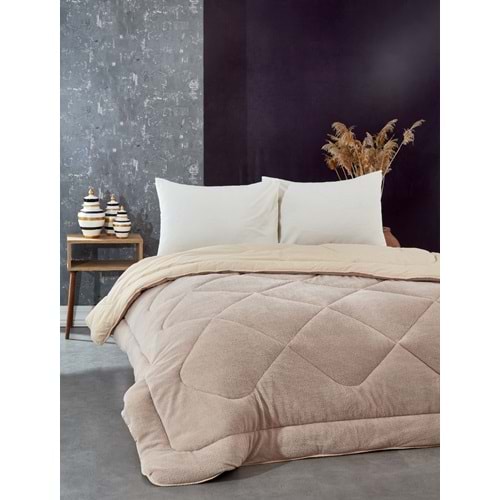 Komfort Home Çift Kişilik Welsoft Yorgan Çift Taraflı / Sütlü Kahve 195x215 cm