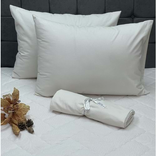 Komfort Home Çift Kişilik İpliği Boyalı Pamuk Kumaş Çarşaf Seti - Beyaz