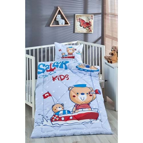 Komfort Home %100 Pamuk Kumaş Bebek Yorgan + Yastık Seti - CAPTAİN