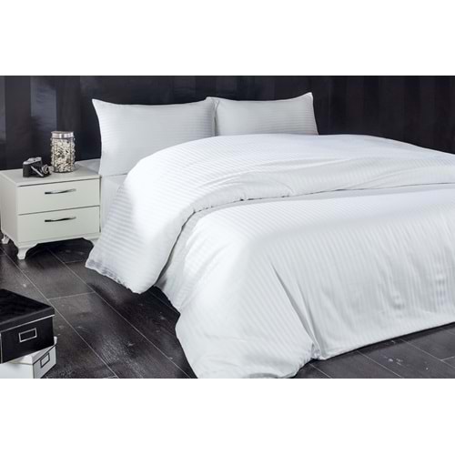 Komfort Home Tek Kişilik Çizgili Pamuk Saten Nevresim Takımı