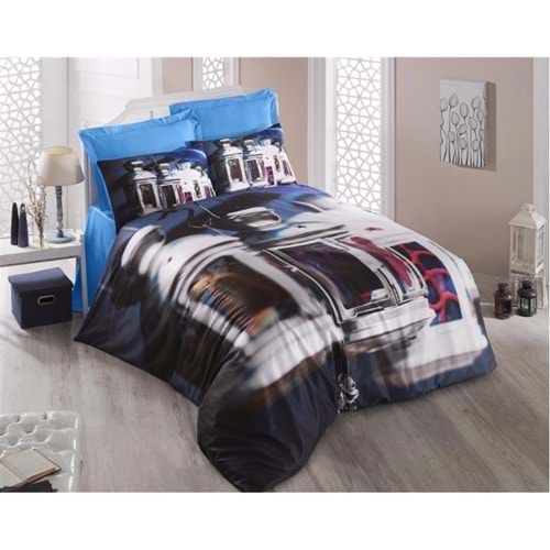 Komfort Home 3D Çift Kişilik Pamuk Saten Nevresim Takımı (Light)