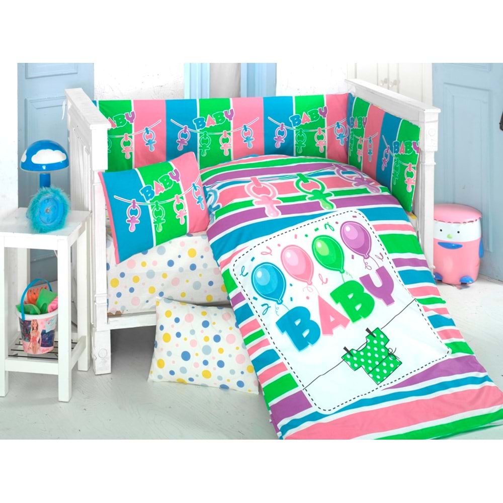 Komfort Home Bebek Uyku Seti 8 Parça Ranforce %100 Pamuk /Baby