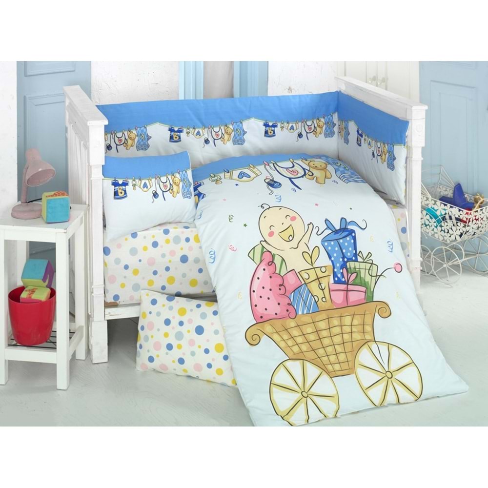 Komfort Home Bebek Uyku Seti 8 Parça Ranforce %100 Pamuk /Neşeli