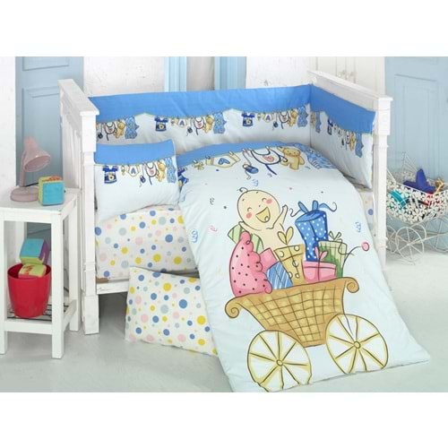 Komfort Home Bebek Uyku Seti 8 Parça Ranforce %100 Pamuk /Neşeli
