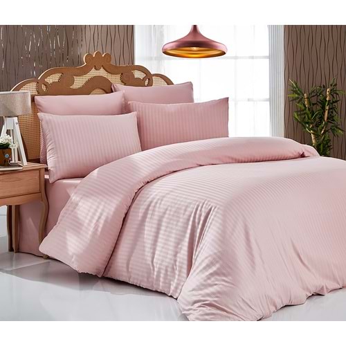 Komfort Home Çift Kişilik Çizgili Pamuk Saten Nevresim Takımı