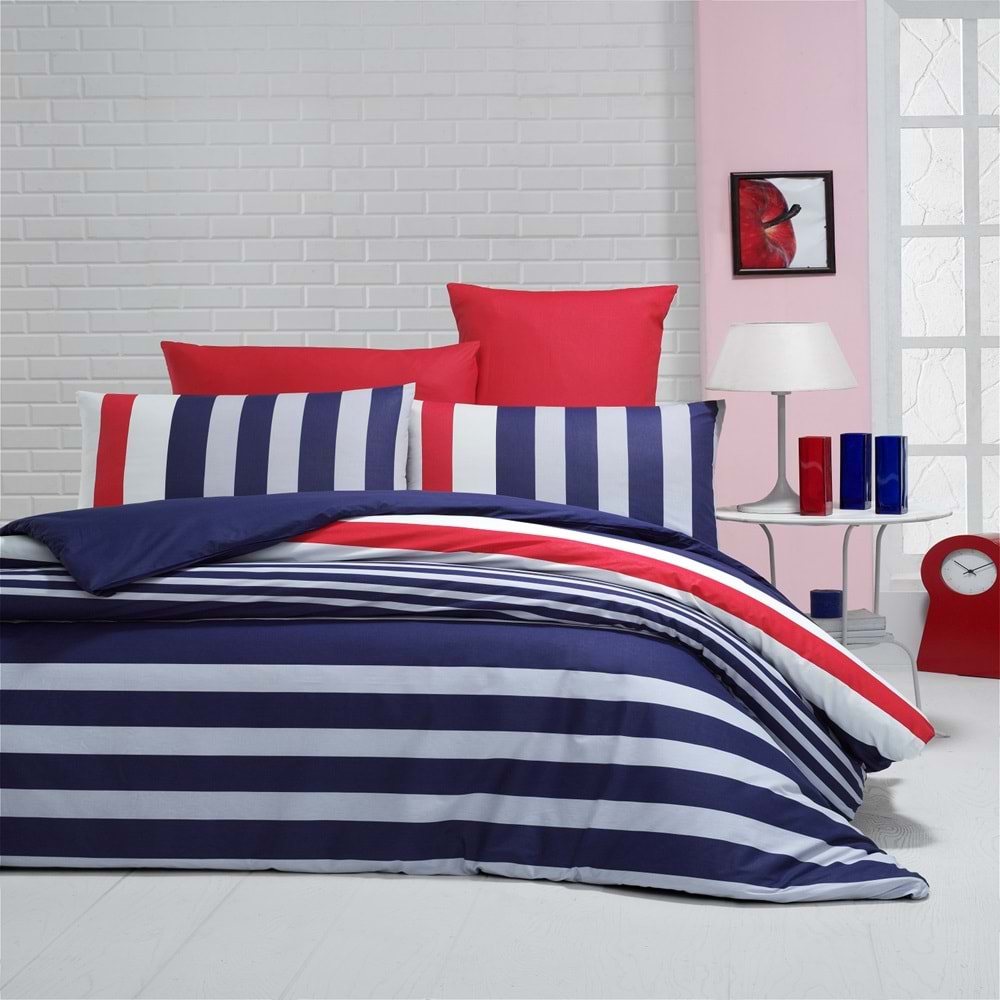 Komfort Home Çift Kişilik Ranforce Nevresim Takımı (Stripe)