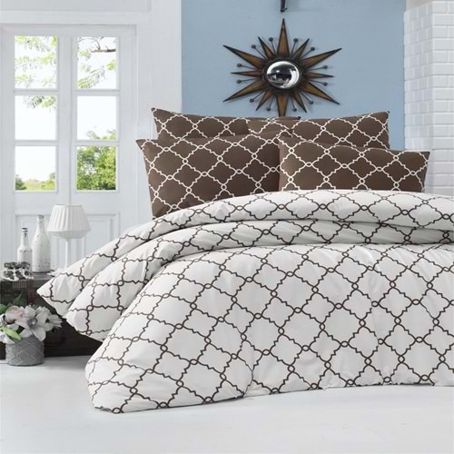Komfort Home Çift Kişilik Ranforce Nevresim Takımı (Symbol White)