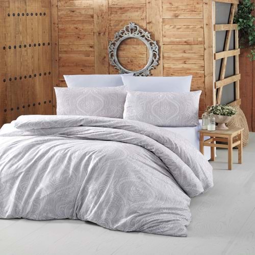 Komfort Home Tek Kişilik Ranforce Nevresim Takımı (Ornament Greyy)