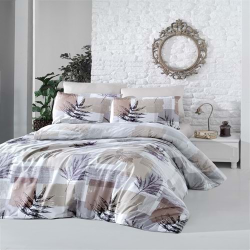 Komfort Home Tek Kişilik Ranforce Nevresim Takımı (Leaf Brown)