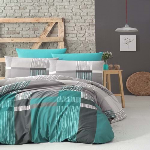 Komfort Home Tek Kişilik Ranforce Nevresim Takımı (Estela Turquoise)