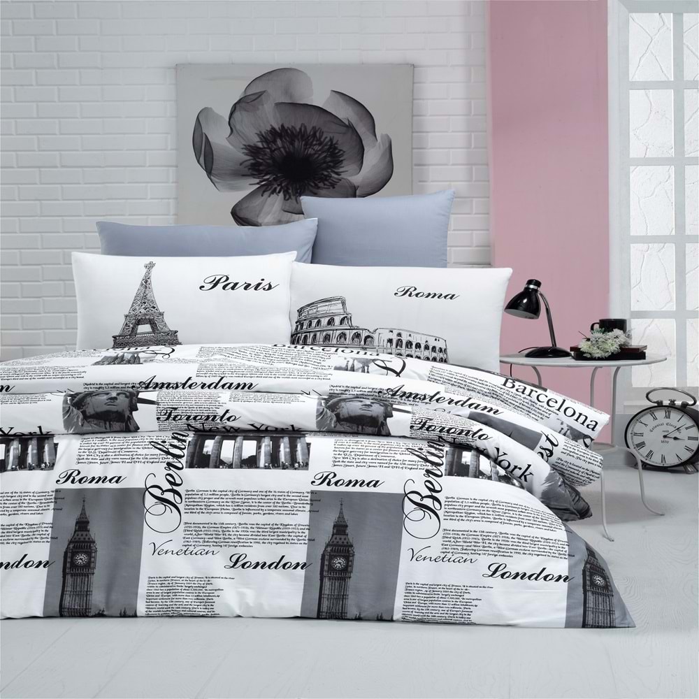 Komfort Home Tek Kişilik Ranforce Nevresim Takımı (City)