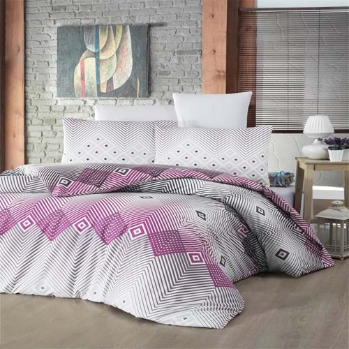 Komfort Home Tek Kişilik Ranforce Nevresim Takımı (Adriana Lilac)