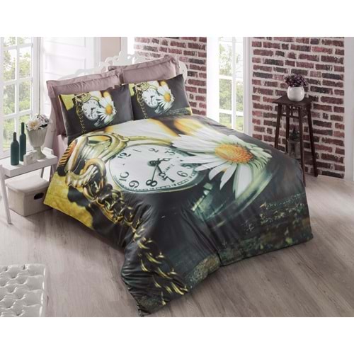 Komfort Home 3D Tek Kişilik Pamuk Saten Nevresim Takımı (Time)