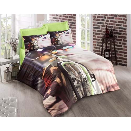 Komfort Home 3D Tek Kişilik Pamuk Saten Nevresim Takımı (Urban)