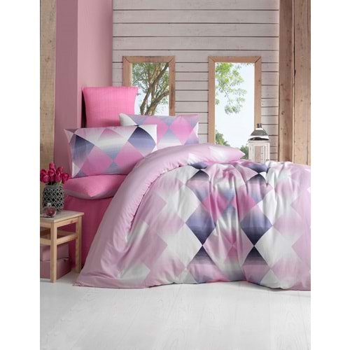 Komfort Home Çift Kişilik Polycotton Nevresim Takımı (Petek Pembe)