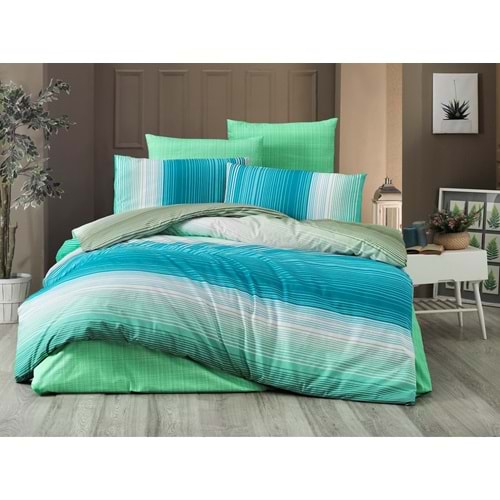 Komfort Home Çift Kişilik Polycotton Nevresim Takımı (Rainbow Yeşil)