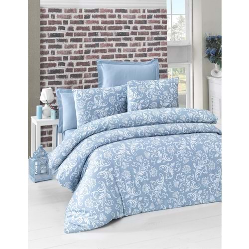 Komfort Home Çift Kişilik Exclusive Deluxe Saten Nevresim Takımı (Vr Blue)