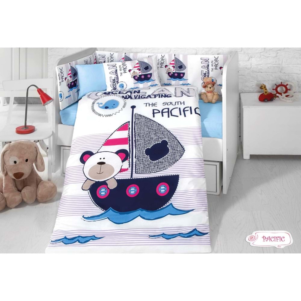 Komfort Home Bebek Uyku Seti 8 Parça Ranforce %100 Pamuk /Pacific