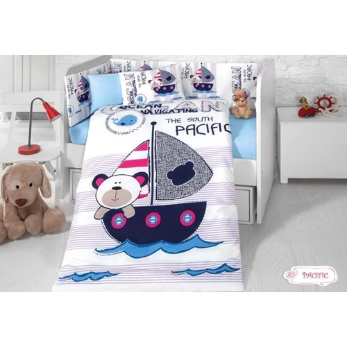 Komfort Home Bebek Uyku Seti 8 Parça Ranforce %100 Pamuk /Pacific