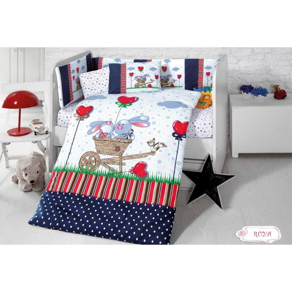 Komfort Home Bebek Uyku Seti 8 Parça Ranforce %100 Pamuk /Rüya